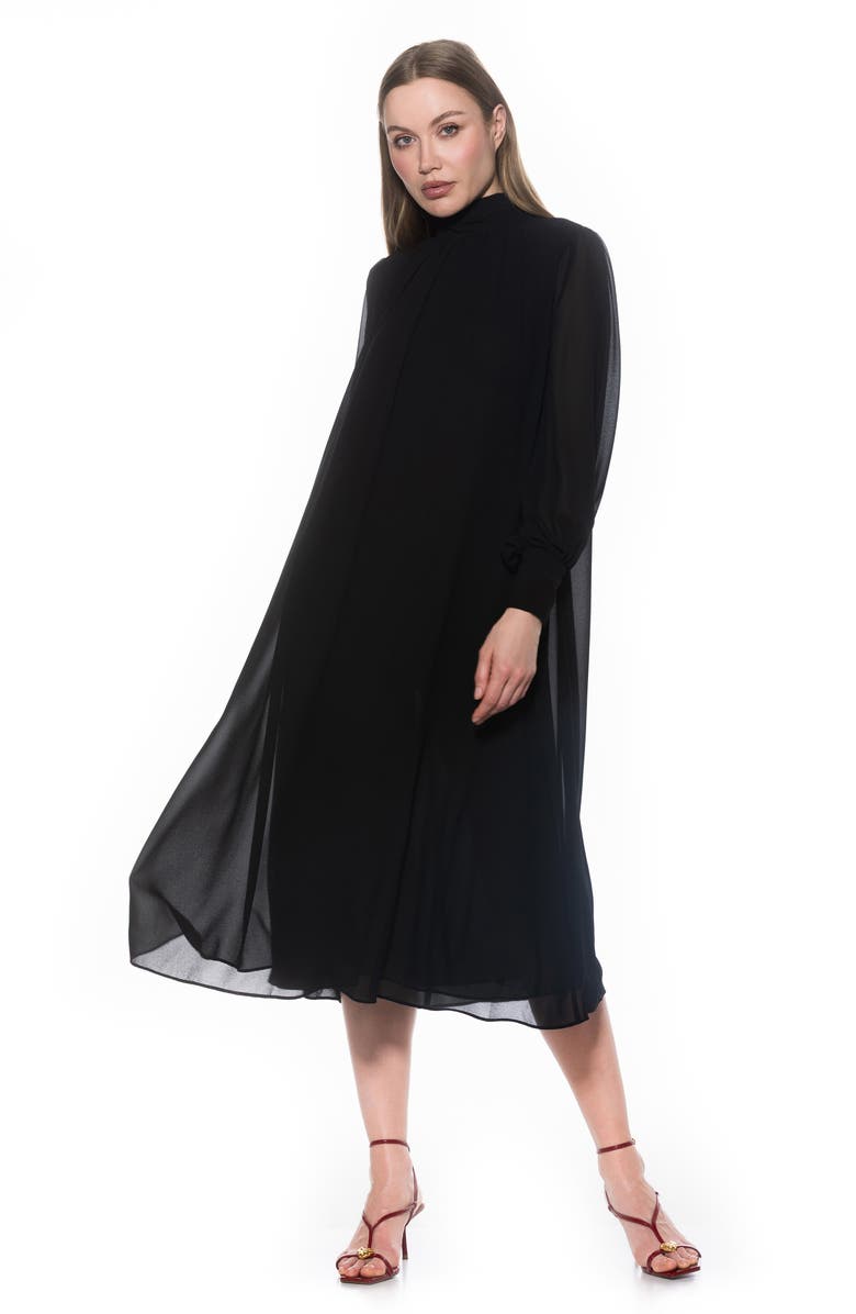 Alexia Admor Kehlani Long Sleeve Chiffon Midi Dress