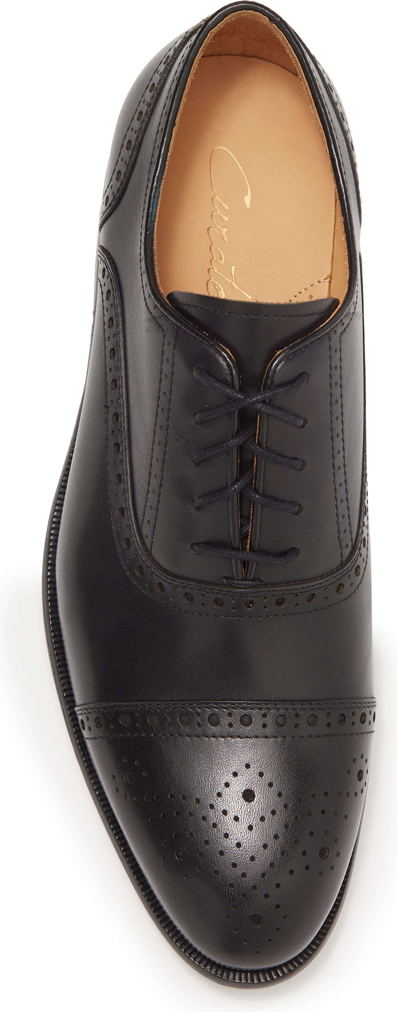 CURATORE Mineo Cap Toe Oxford, Alternate, color, BLACK