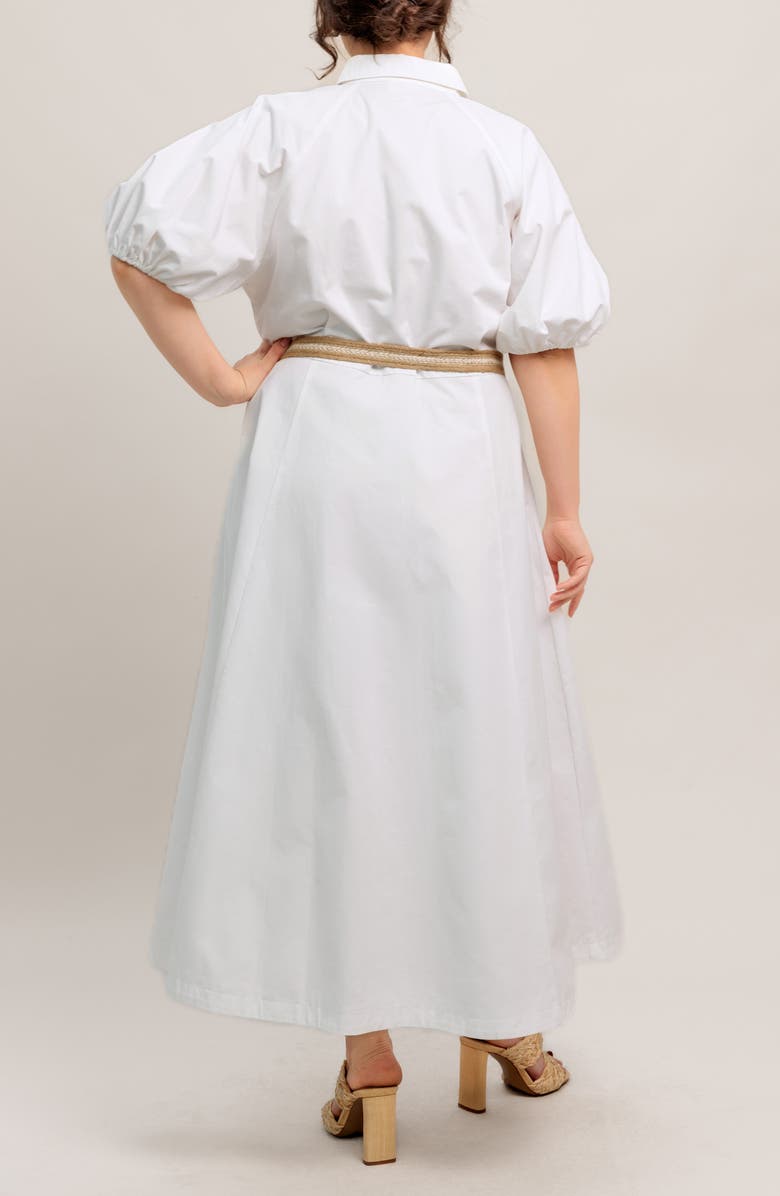 FLYING TOMATO Puff Sleeve Shirtdress