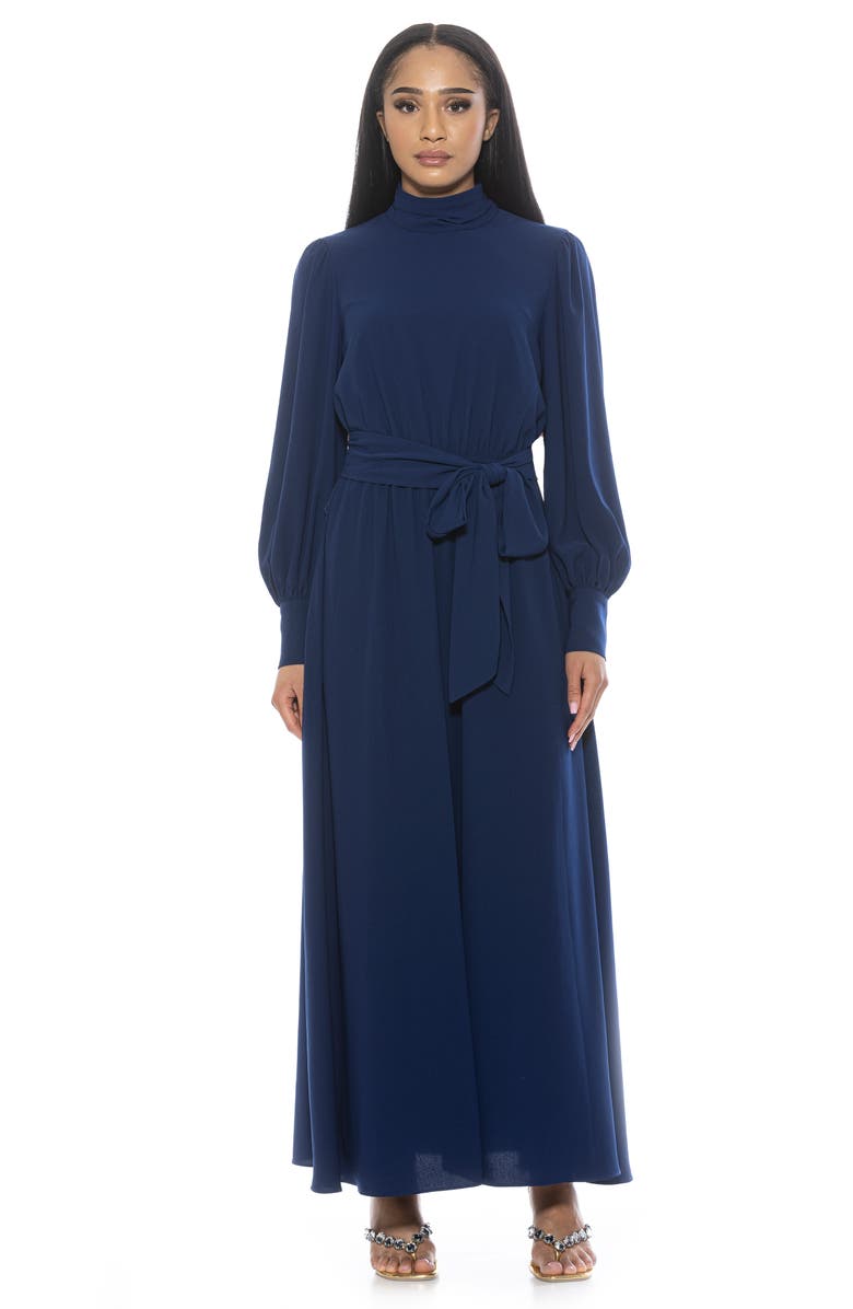 Alexia Admor Saliah Mockneck Blouson Sleeve Dress