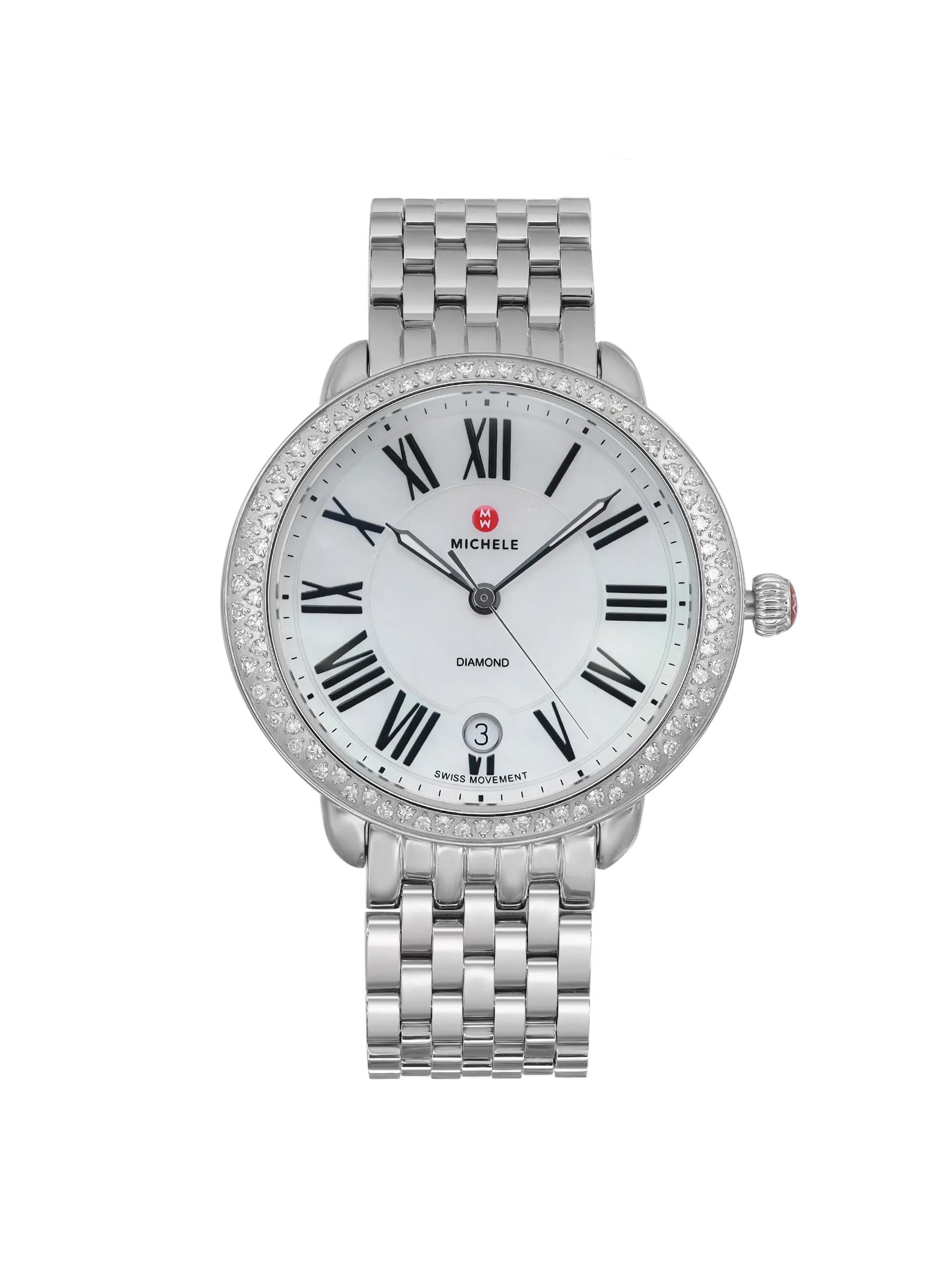 Michele Serein 36mm Steel White MOP Dial Quartz Ladies Watch MW21B01A1025 - image 1 of 8