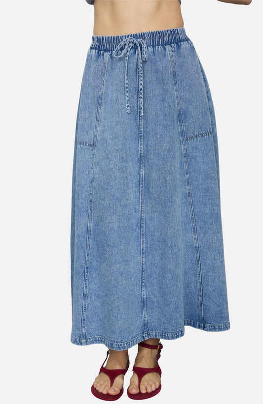 Blu Pepper Denim Maxi Skirt