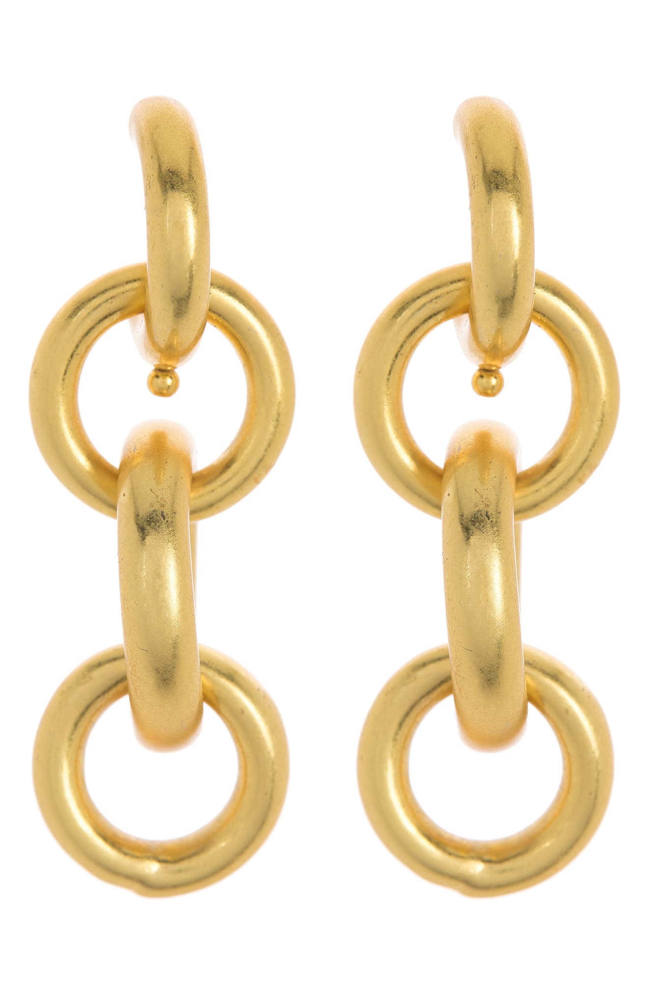 Madewell Ring Theory Huggie Link Drop Earrings, Main, color, VINTAGE GOLD