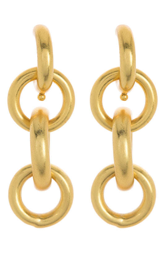 Madewell Ring Theory Huggie Link Drop Earrings, Main, color, VINTAGE GOLD