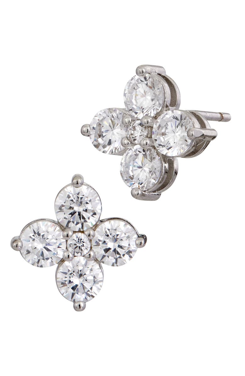 SAVVY CIE JEWELS Cubic Zirconia Cluster Stud Earrings