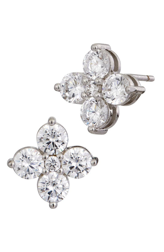 SAVVY CIE JEWELS Cubic Zirconia Cluster Stud Earrings