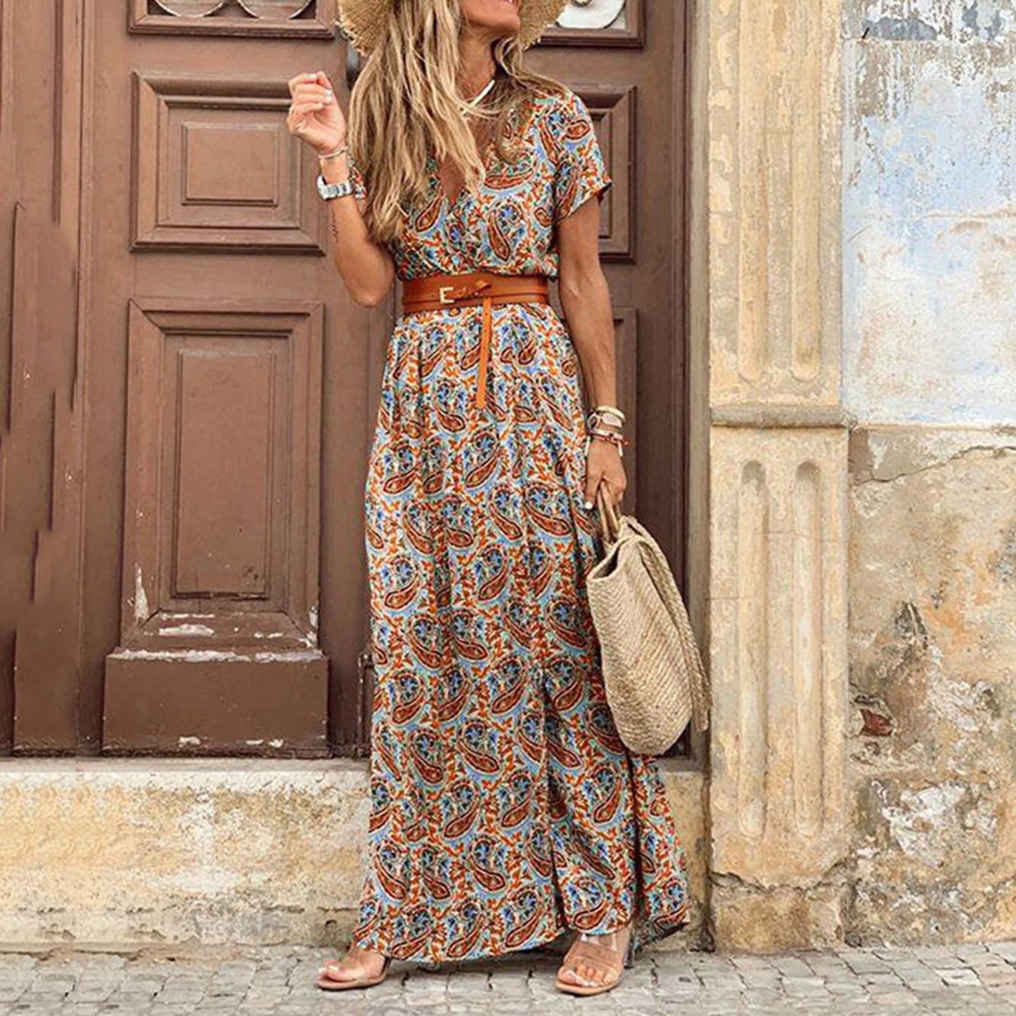 Woman Casual Summer Ruffle Dress Petite Maxi Dresses for Short Women Women Daily Slim Shift Dress Long Dress Sleeveless Cold plus Size Dress Midi Summer plus Dresses Midi Dress Women - image 2 of 9