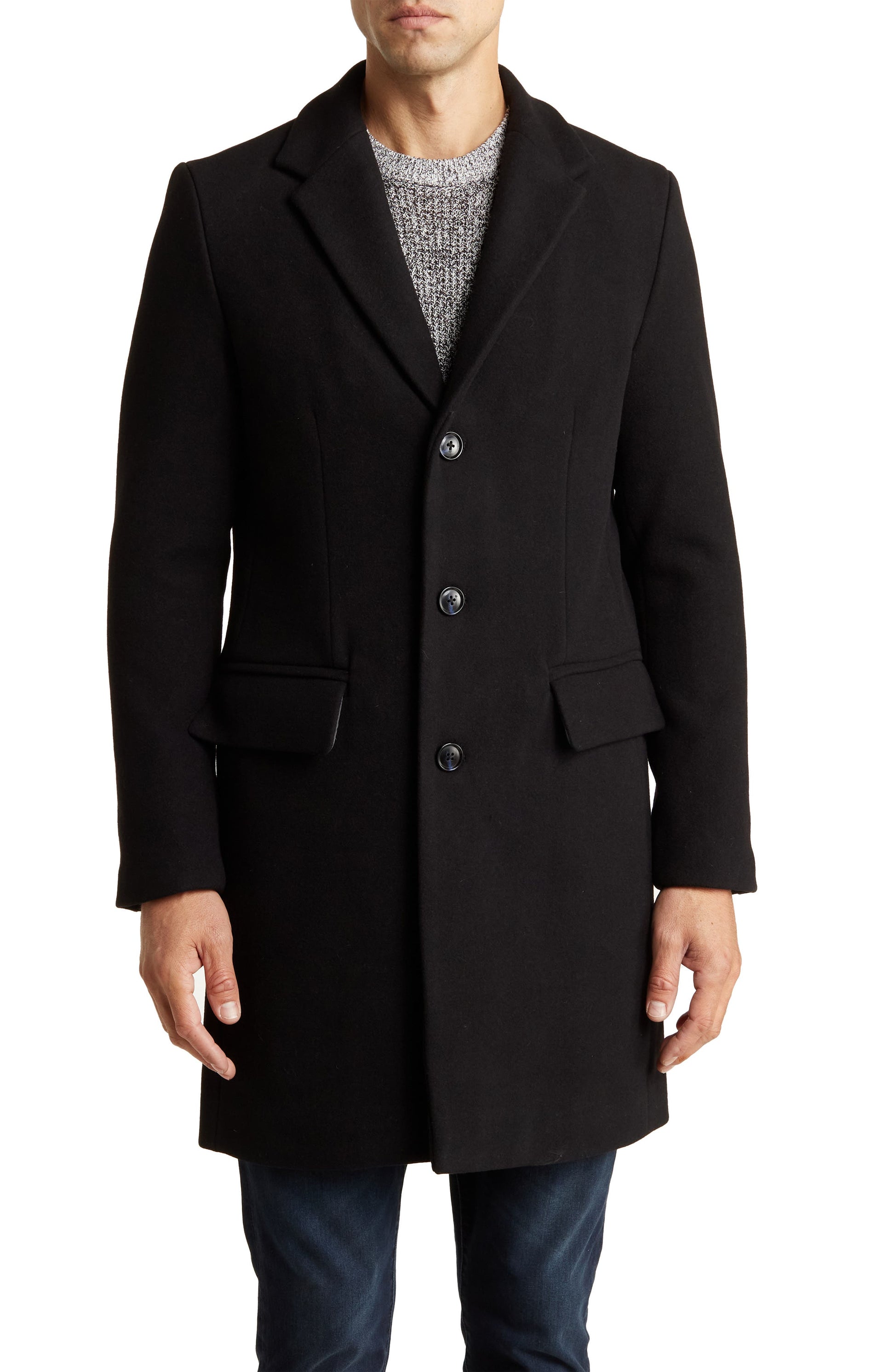 Slate & Stone Wool Blend Coat, Alternate, color, BLACK