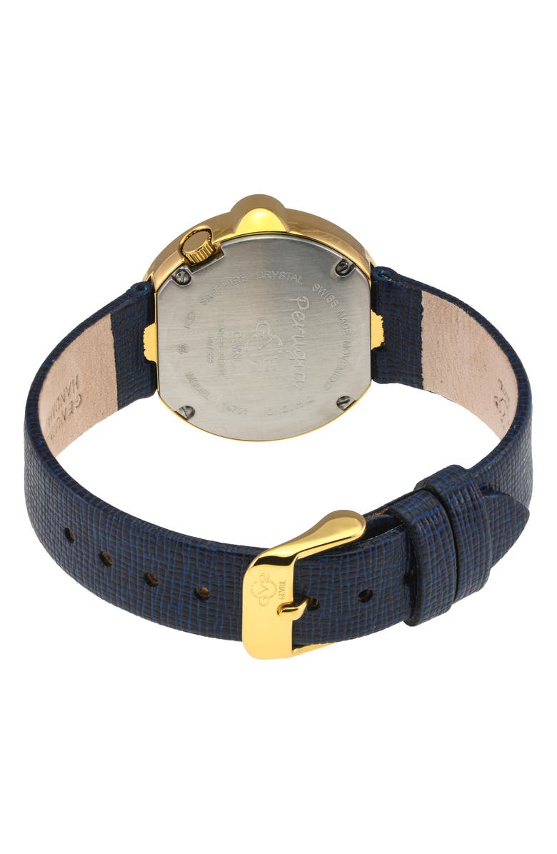 GV2 Perugia Diamond Leather Strap Watch, 33mm - 0.102ct.
