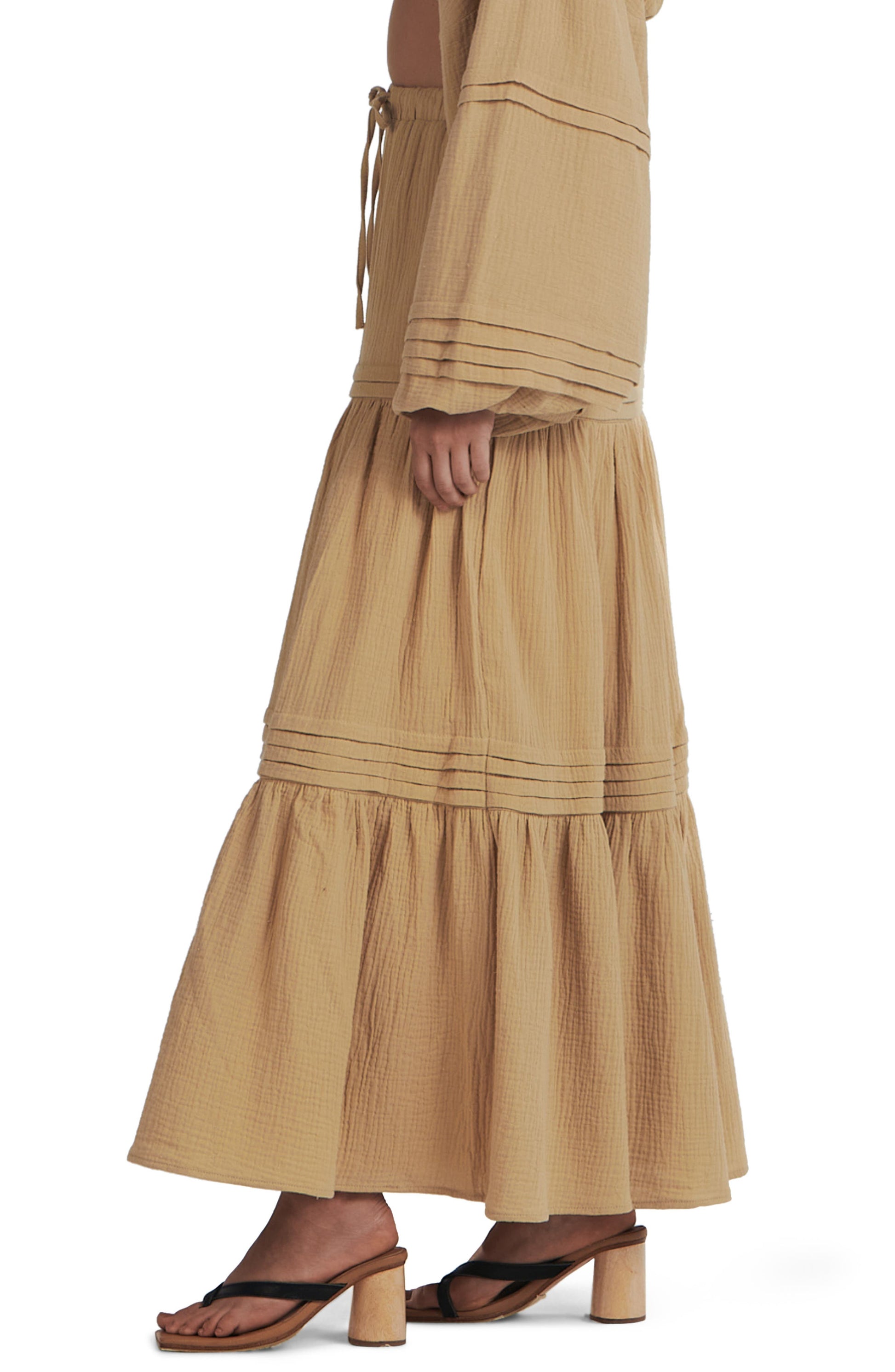 CHARLIE HOLIDAY Monica Cotton Maxi Skirt, Alternate, color, NATURAL