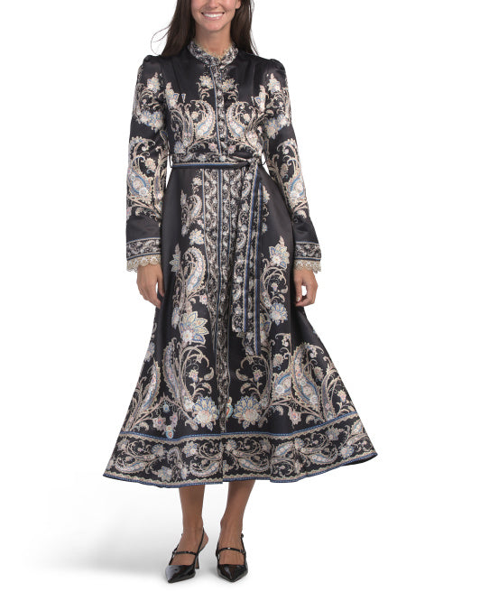 NANCY YANG Paisley Print Maxi Dress