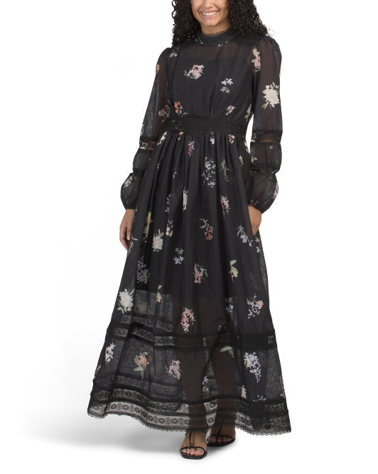 NANCY YANG Printed Maxi Dress