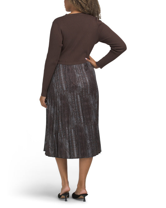 NANETTE NANETTE LEPORE Twofer Sweater Dress With Printed Skirt