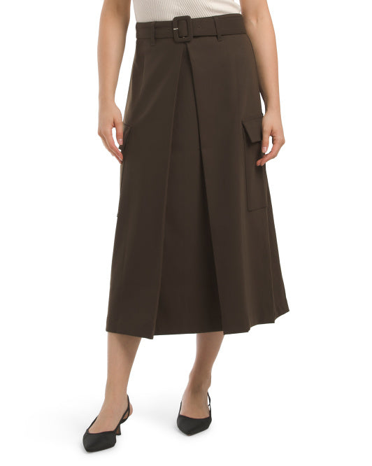 ELEMENT Belted Maxi Skirt With Pleats