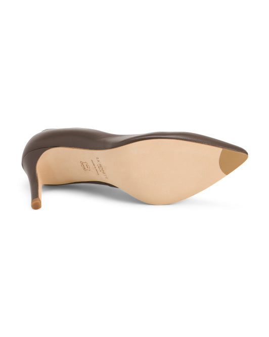 LK BENNETT Made In Spain Leather Floret Pointy Court Heels