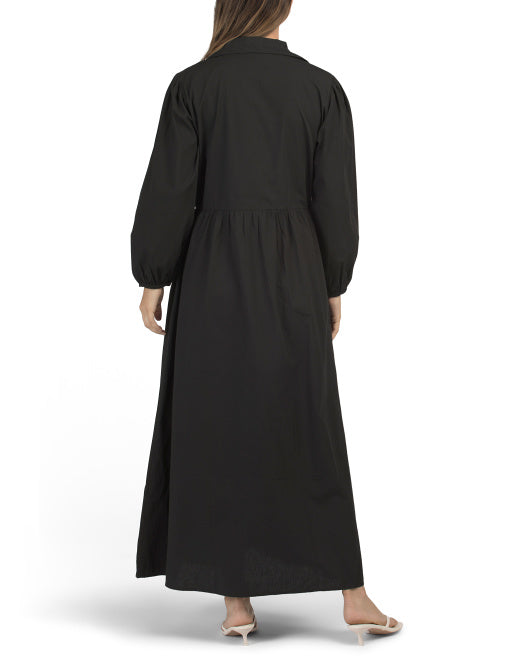 SOLITAIRE Long Sleeve Soutache Floral Maxi Dress