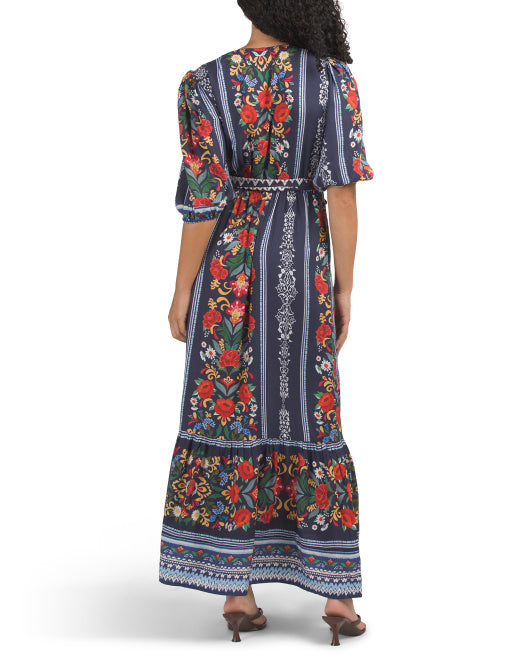 celina moon long sleeve floral maxi dress CELINA MOON Short Sleeve Floral Maxi Dress With Belt – VinNews  Recommendations