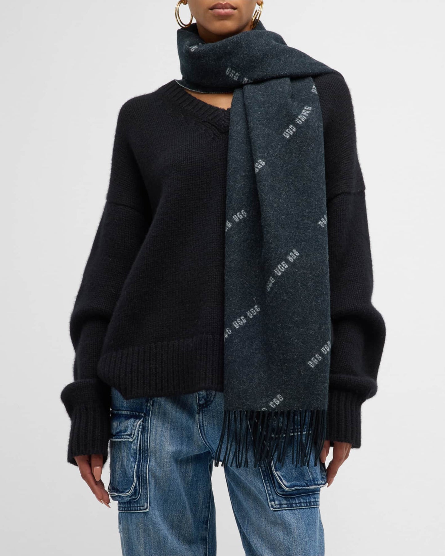 UGGMicro Logo Wool-Blend Wrap