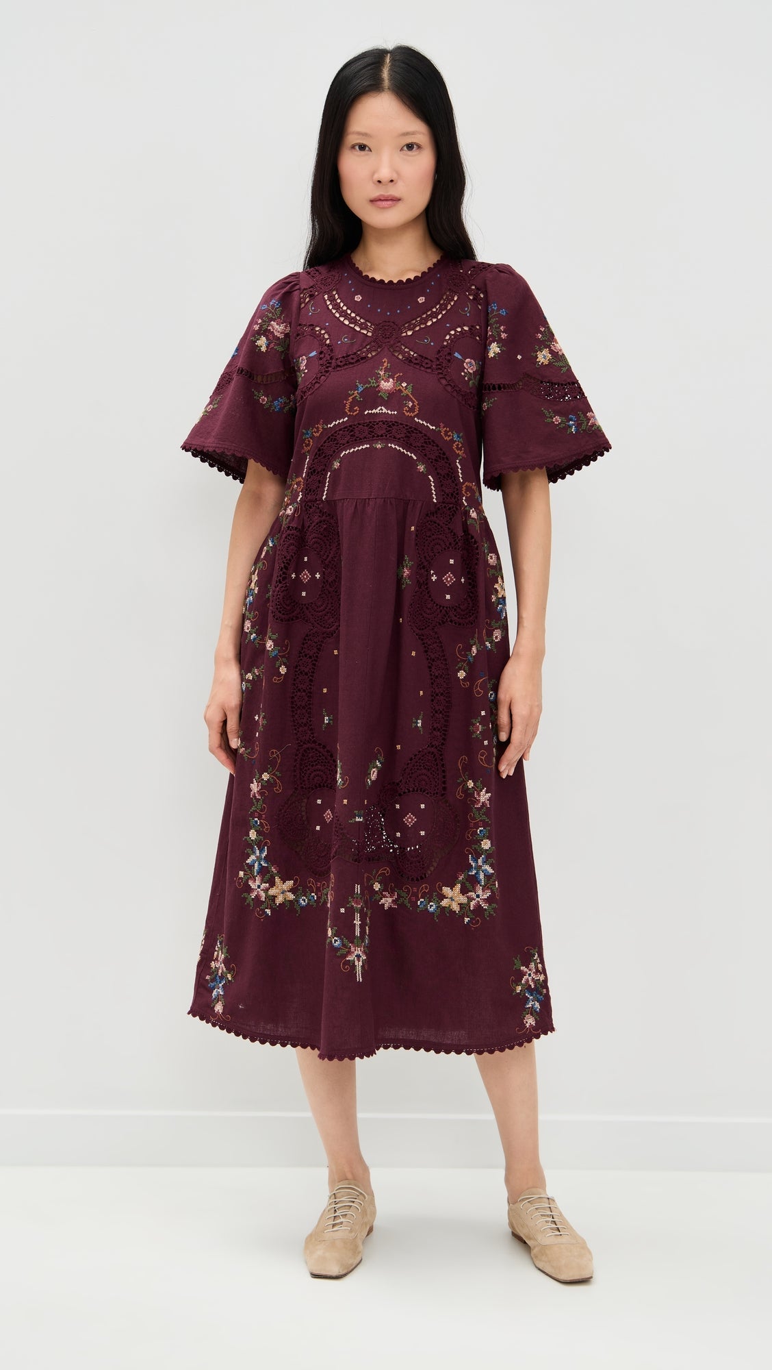 SeaSeraphine Velvet Long Sleeve Midi Dress