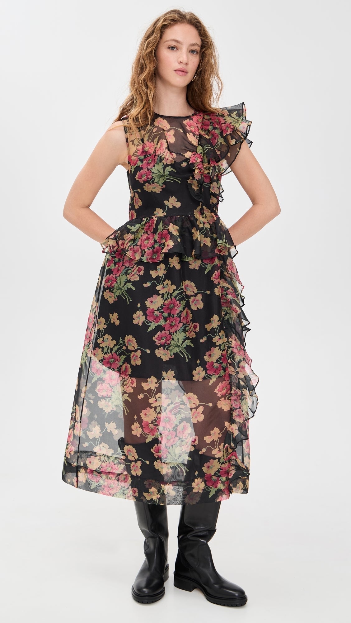 SeaSeraphine Velvet Long Sleeve Midi Dress