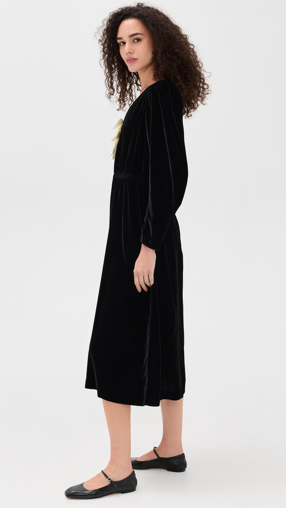 SeaSeraphine Velvet Long Sleeve Midi Dress