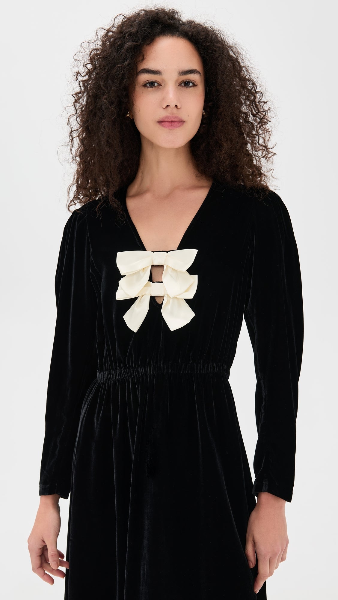 SeaSeraphine Velvet Long Sleeve Midi Dress