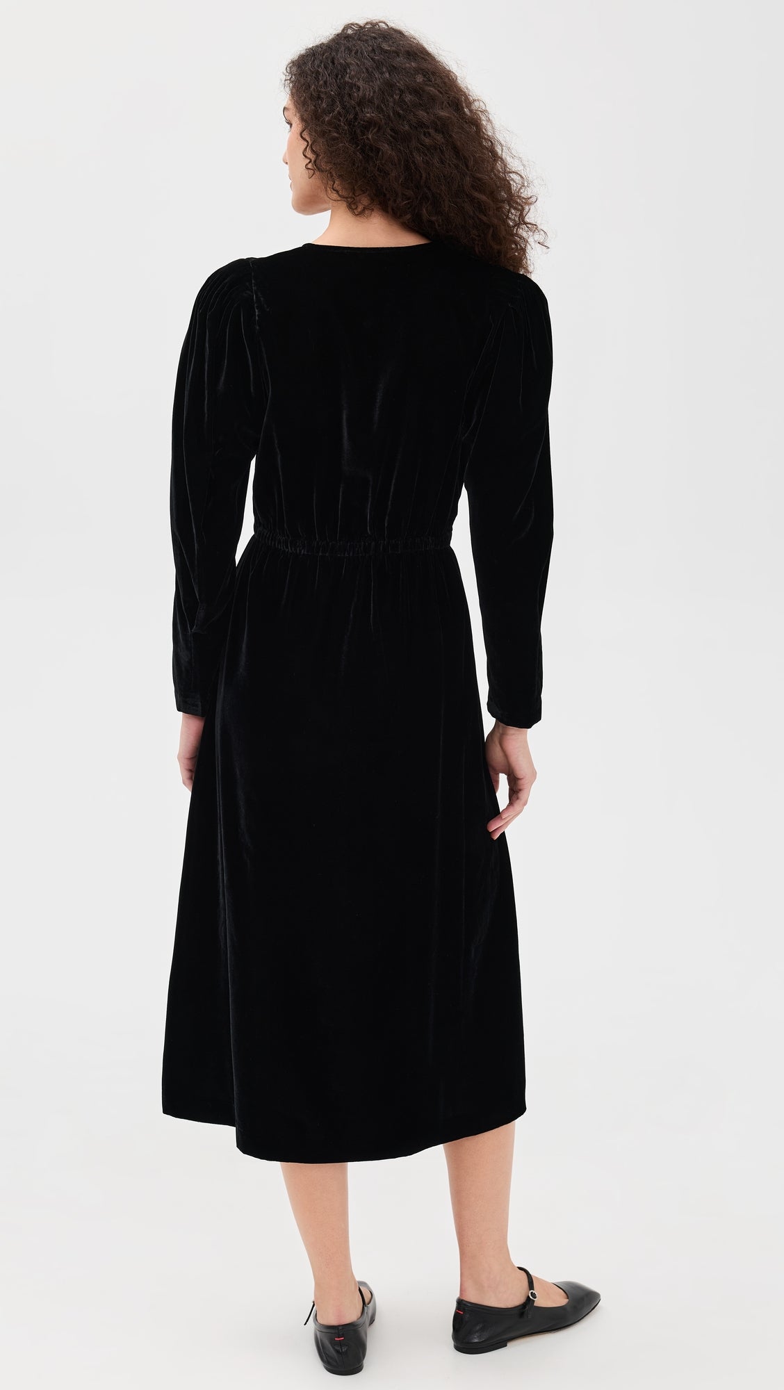 SeaSeraphine Velvet Long Sleeve Midi Dress