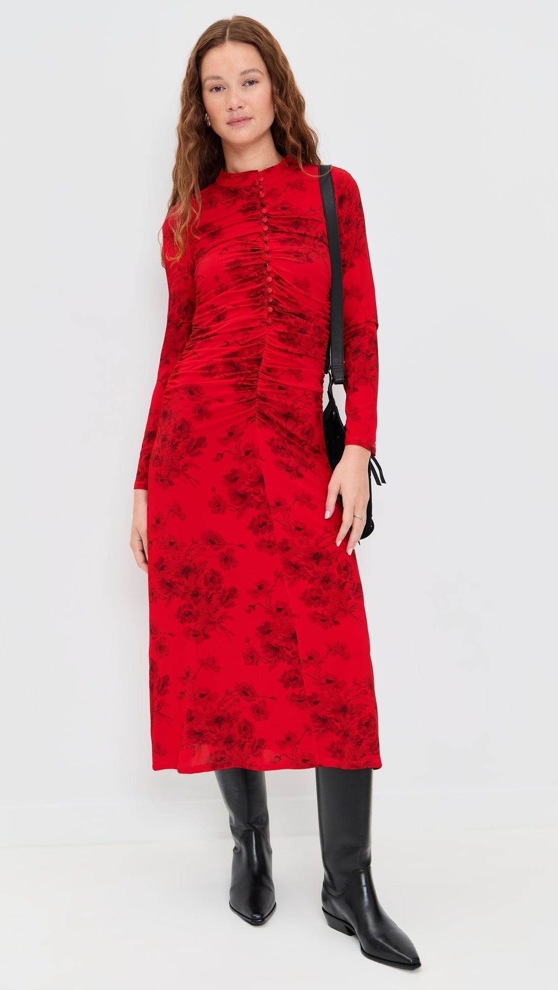 SeaSeraphine Velvet Long Sleeve Midi Dress