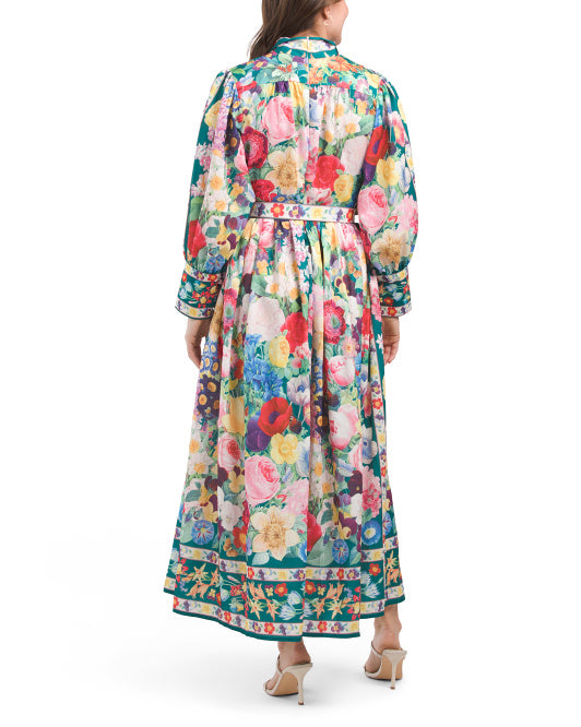 DALIA MACPHEE Long Sleeve Floral Maxi Dress