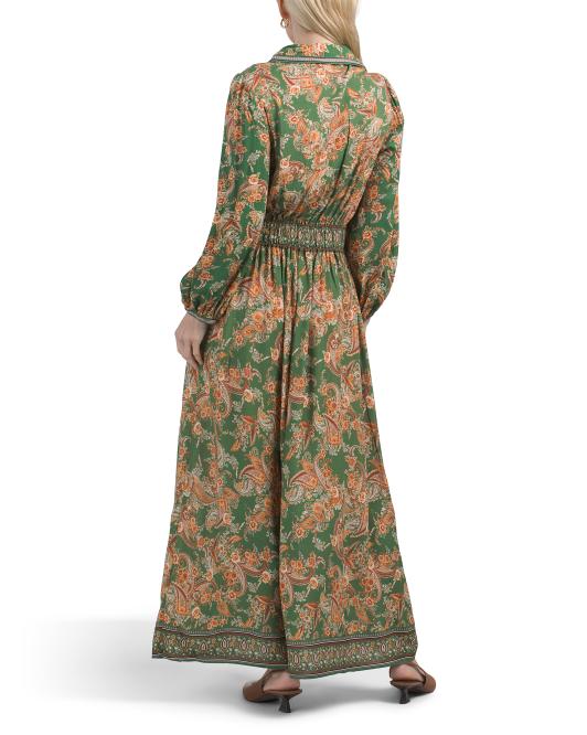 MAX STUDIO Three-quarter Sleeve Maxi Dress