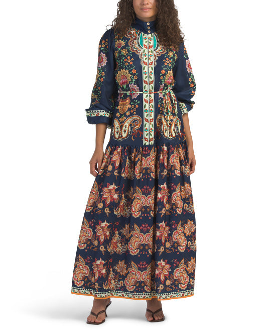 DALIA MACPHEE Long Sleeve Mock Neck Paisley Print Maxi Dress – VinNews  Recommendations