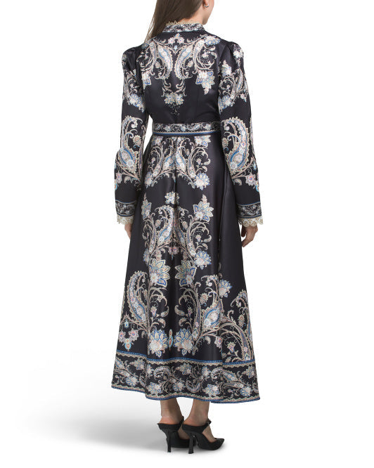 NANCY YANG Paisley Print Maxi Dress