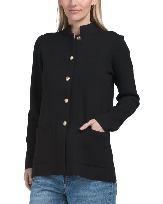 TAHARI Double Knit Notch Collar Jacket