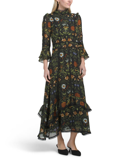 DALIA MACPHEE Three-quarter Sleeve Maxi Dress – VinNews Recommendations