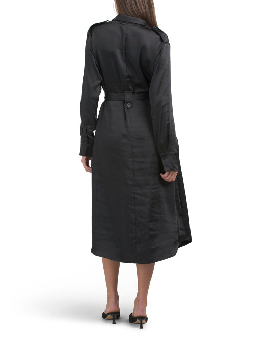 HYFVE Matte Satin Button Down Dress