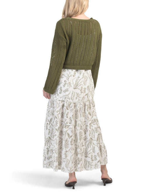 MARTHA STEWART 2pc Linen Blend Maxi Dress With Sweater Set VinNews Recommendations MARTHA STEWART 2pc Linen Blend Maxi Dress With Sweater Set VinNews Recommendations
