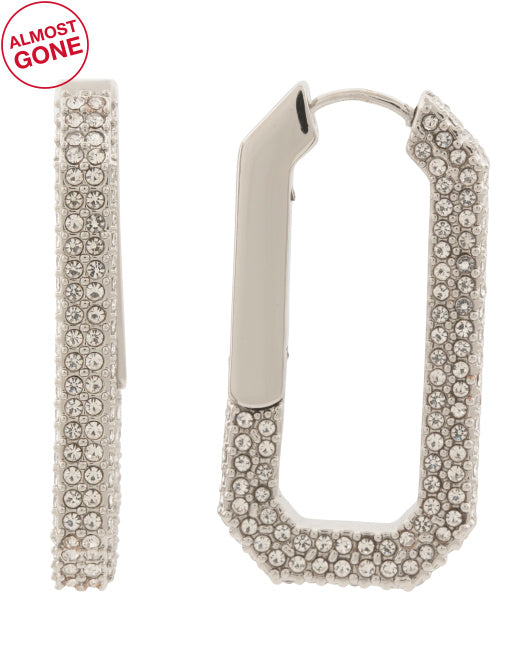 ALLSAINTS Large Geometric Crystal Hoop Earrings