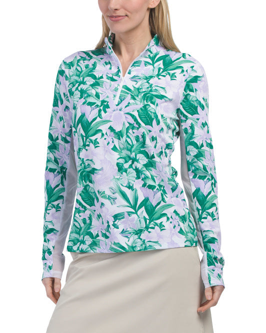 TOMMY BAHAMA Long Sleeve Quarter Zip Mock Neck Jacket