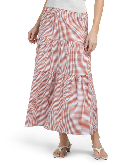 WDNY Gingham Midi Skirt