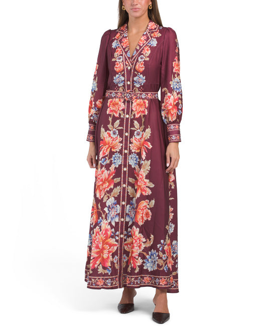 DALIA MACPHEE Long Sleeve Floral Maxi Dress – VinNews Recommendations