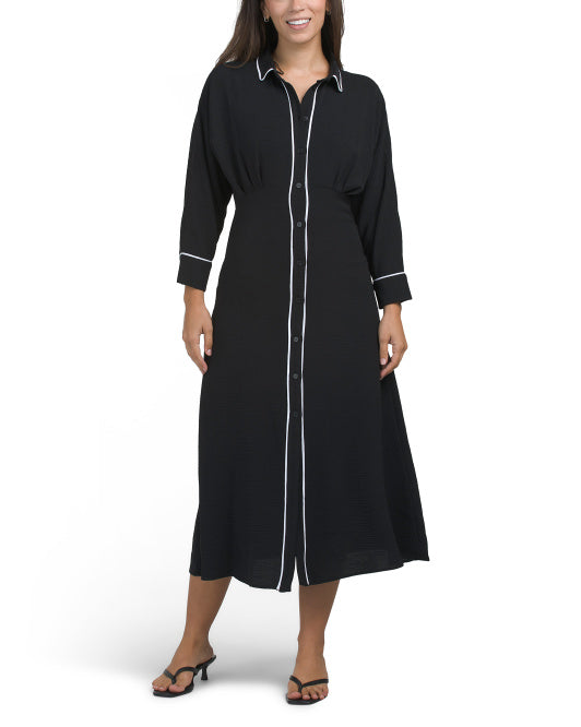 MSK Seam Detail Midi Shirt Dress