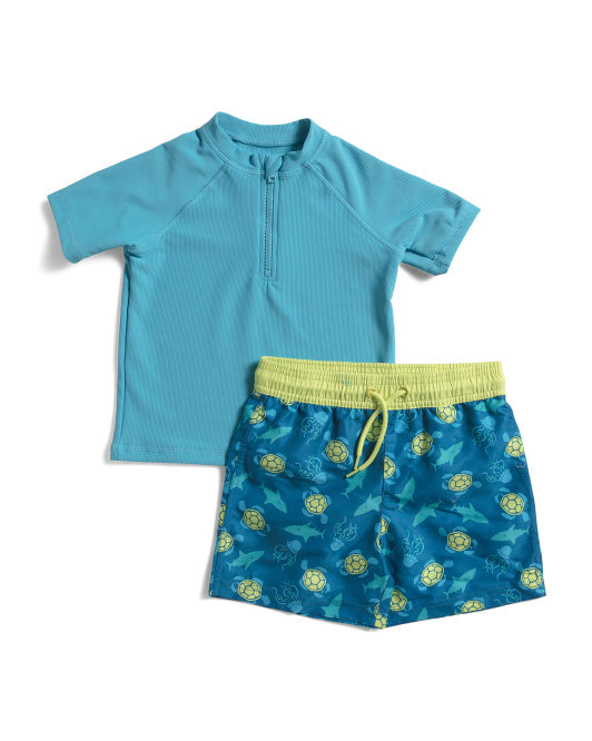 PANAMA JACK Toddler Boys 2pc Rashguard Set