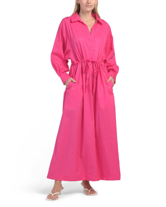 SUGAR LIPS Faiza Dolman Sleeve Poplin Maxi Dress
