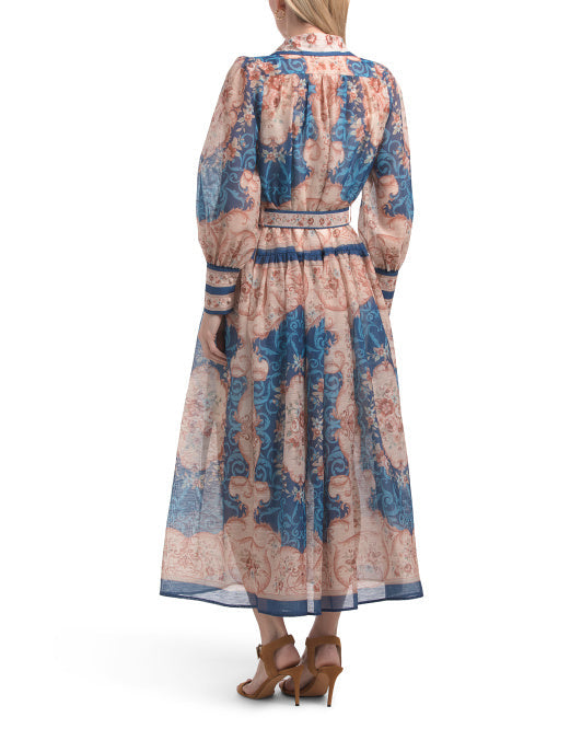 NANCY YANG Floral Button Down Dress