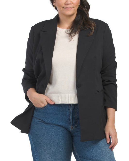 BAGATELLE COLLECTION Plus Removable Dickey Single Breasted Jacket