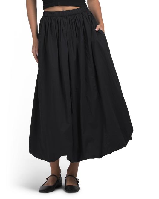 LUCKY BRAND Bubble Poplin Maxi Skirt