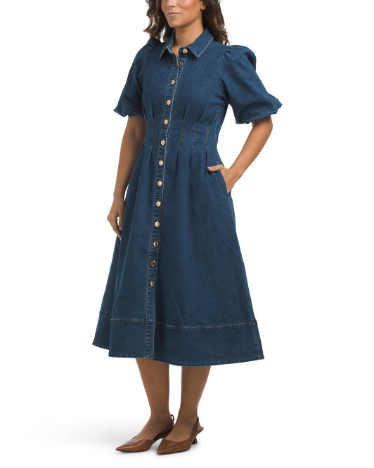 HOUSE OF HARLOW 1960 Denim Midi Dress – VinNews Recommendations