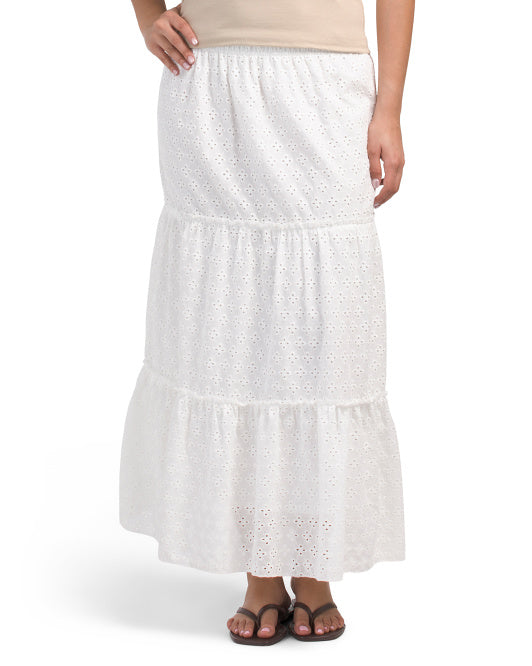 METROWEAR Eyelet Midi Skirt