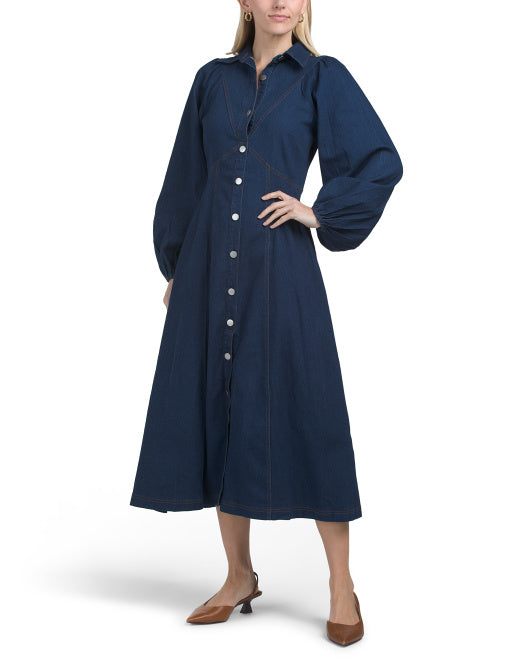 SELFIE LESLIE Ania Long Balloon Style Midi Dress