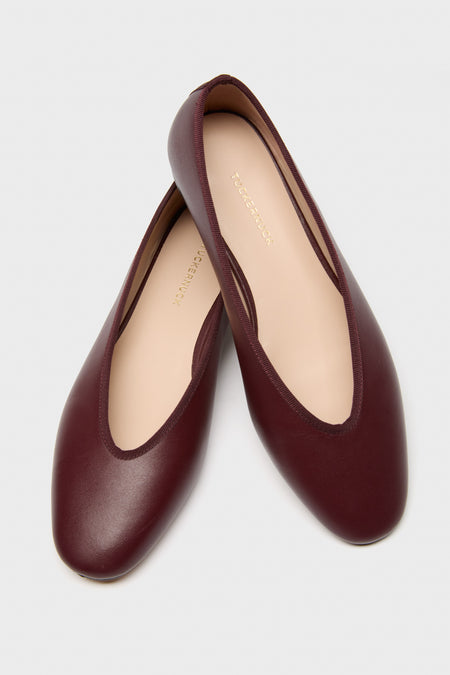 Oxblood Leather Nina Flats